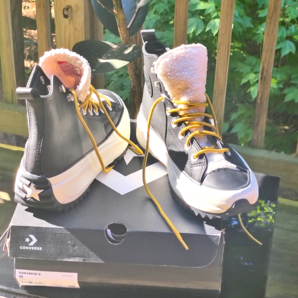 Converse Black and Yellow Athletic Shoes